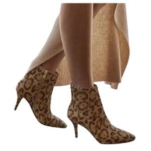 Vince Camuto Ambind Bootie Calf Hair‎ Leather Animal Print Brown Size 6